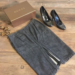 Gucci black denim pencil skirt